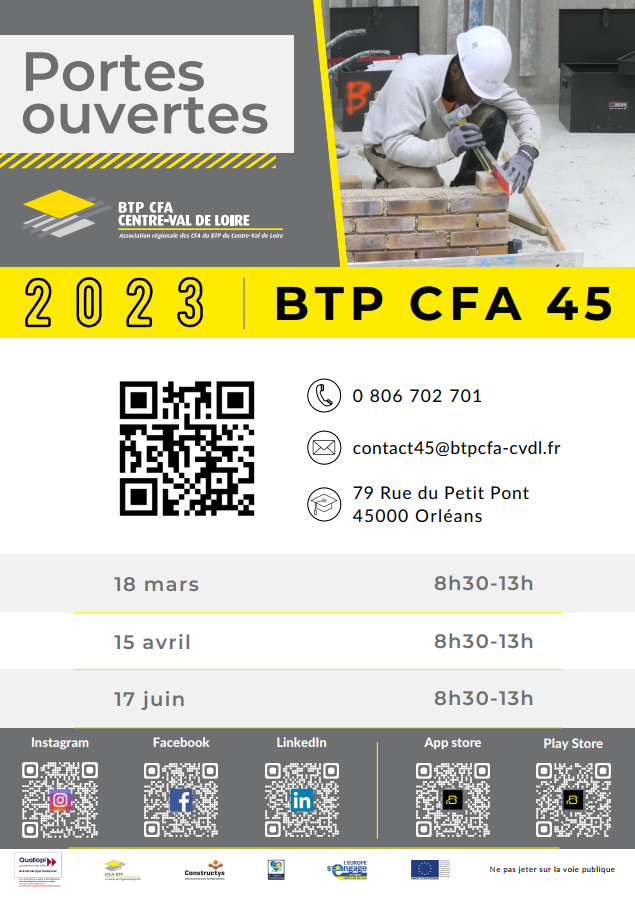 JOURNÉES PORTES OUVERTES BTP CFA 45 2023